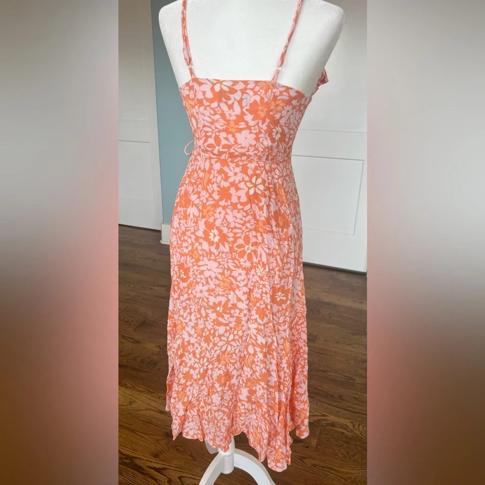 MinkPink Size XS Marli Midi Floral Wrap Dress - Picture 6 of 8